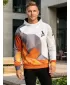 Pánská funkční mikina premium ALTISPORT VOJ/ALM007MI01 ORANŽOVÁ/ŠEDÁ