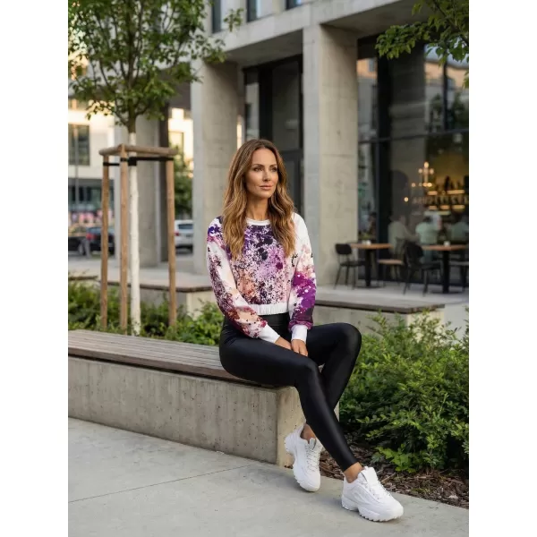  Dámská funkční cropped mikina premium ALTISPORT VOJ/ALW055MI08 FIALOVÁ/ORANŽOVÁ 
