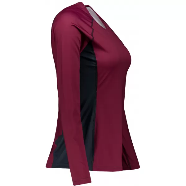  Dámské funkční tričko s dlouhým rukávem premium ALTISPORT VOJ/ALW078TR03 WINE-RED 