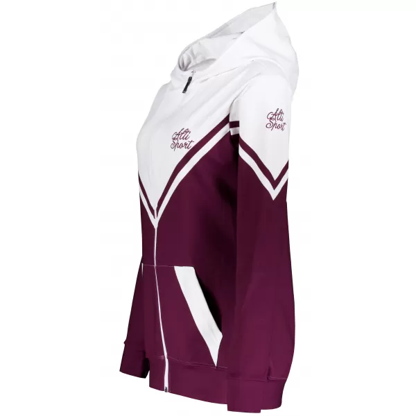 Dámská funkční mikina na zip premium ALTISPORT VOJ/ALW101MI02 VÍNOVÁ/BÍLÁ 