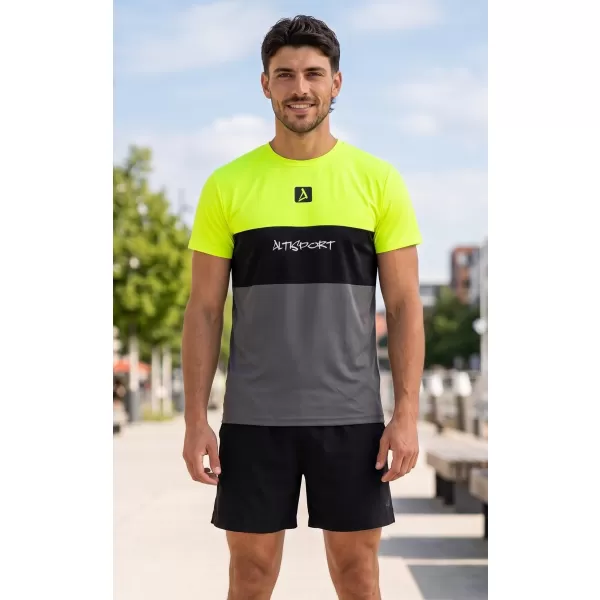  Pánské funkční triko premium plus  ALTISPORT VOJ/ALM051TR02 NEON-YELLOW 