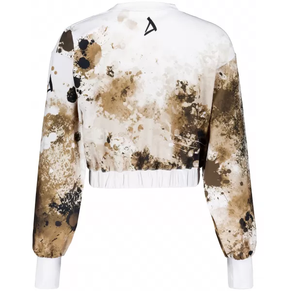  Dámská funkční cropped mikina premium ALTISPORT VOJ/ALW055MI08 BÍLOHNĚDÁ 