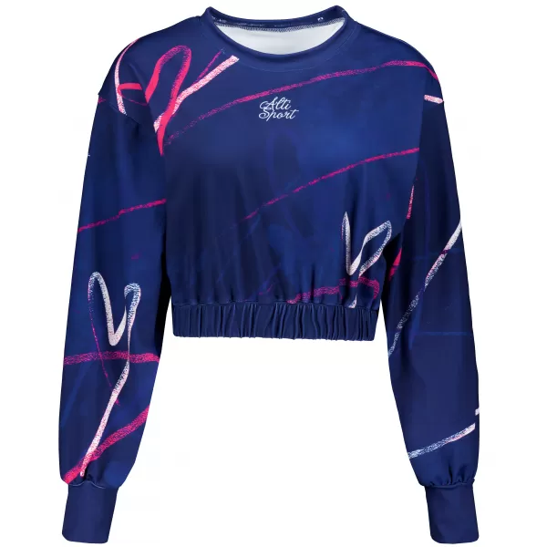  Dámská funkční cropped mikina premium ALTISPORT VOJ/ALW082MI08 TMAVĚ MODRÁ 