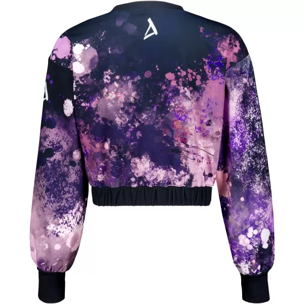  Dámská funkční cropped mikina premium ALTISPORT VOJ/ALW055MI08 ČERNOFIALOVÁ 