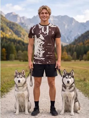 Pánské funkční triko premium plus ALTISPORT VOJ/ALM057TR02 HNĚDÁ