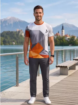 Pánské funkční triko premium plus ALTISPORT VOJ/ALM007TR02 ORANŽOVÁ/ŠEDÁ
