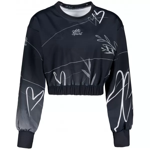  Dámská funkční cropped mikina premium ALTISPORT VOJ/ALW083MI08 ČERNOBÍLÁ 