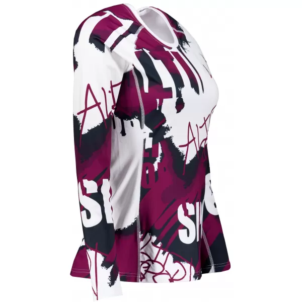  Dámské funkční tričko s dlouhým rukávem premium ALTISPORT VOJ/ALW076TR03 WHITE/WINE 