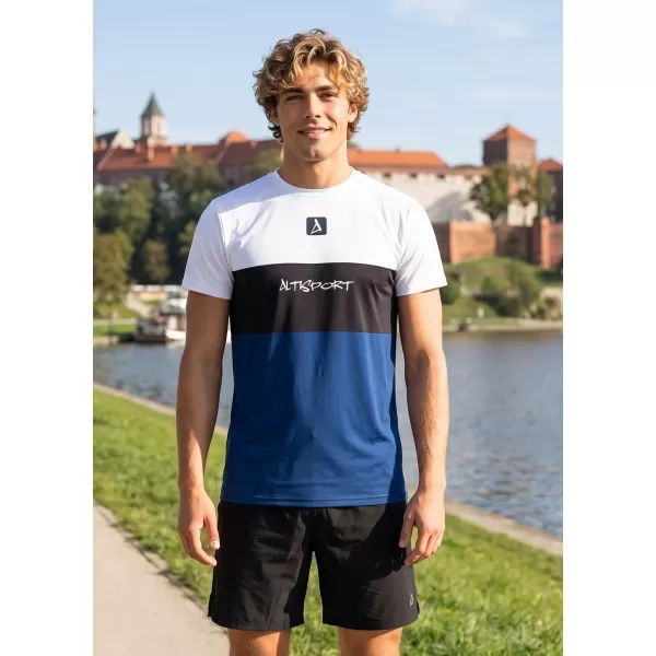  Pánské funkční triko premium plus  ALTISPORT VOJ/ALM051TR02 BÍLOMODRÁ 