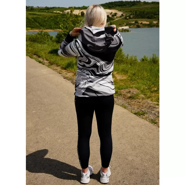  Dámská funkční mikina na zip premium ALTISPORT VOJ/ALW099MI02 ČERNOBÍLÁ 