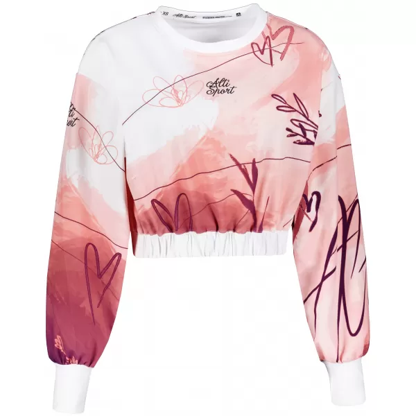  Dámská funkční cropped mikina premium ALTISPORT VOJ/ALW083MI08 BÍLORŮŽOVÁ 