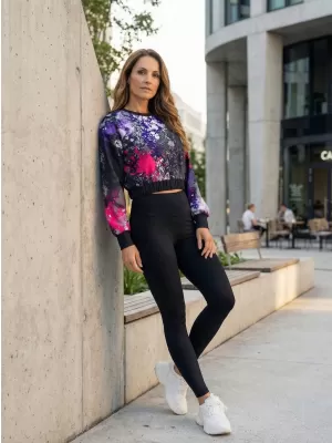 Dámská funkční cropped mikina premium ALTISPORT VOJ/ALW055MI08 ČERNORŮŽOVÁ