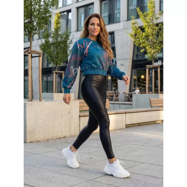  Dámská funkční cropped mikina premium ALTISPORT VOJ/ALW082MI08 PETROLEJOVÁ 