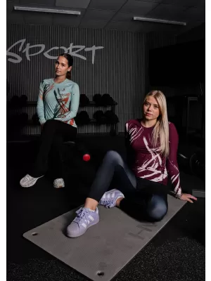 Dámské funkční tričko s dlouhým rukávem premium ALTISPORT VOJ/ALW074TR03 ZELENÁ/ORANŽOVÁ