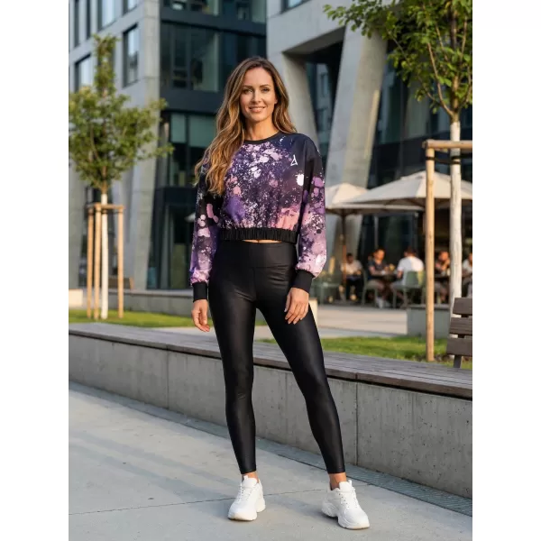 Dámská funkční cropped mikina premium ALTISPORT VOJ/ALW055MI08 ČERNOFIALOVÁ 