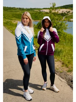 Dámská funkční mikina na zip premium ALTISPORT VOJ/ALW101MI02 VÍNOVÁ/BÍLÁ