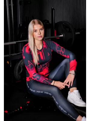 Dámské funkční tričko s dlouhým rukávem premium ALTISPORT VOJ/ALW076TR03 ČERVENOČERNÁ