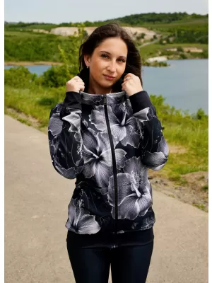 Dámská funkční mikina na zip premium ALTISPORT VOJ/ALW102MI02 ČERNOBÍLÁ