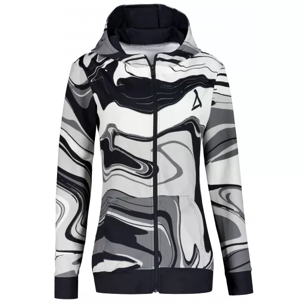  Dámská funkční mikina na zip premium ALTISPORT VOJ/ALW099MI02 ČERNOBÍLÁ 