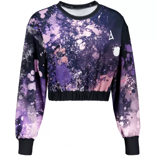  Dámská funkční cropped mikina premium ALTISPORT VOJ/ALW055MI08 ČERNOFIALOVÁ 