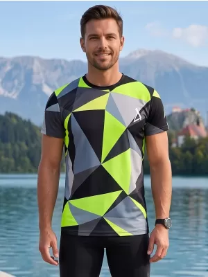 Pánské funkční triko premium plus ALTISPORT VOJ/ALM007TR02 ČERNÁ/FLUO YELLOW