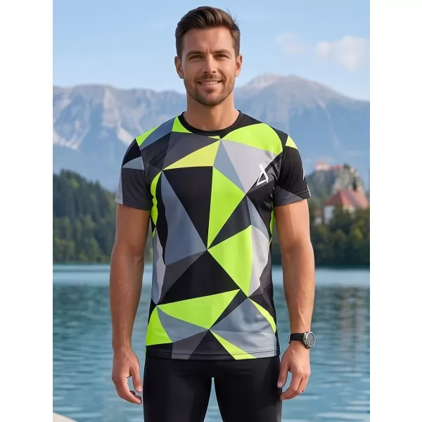  Pánské funkční triko premium plus  ALTISPORT VOJ/ALM007TR02 ČERNÁ/FLUO YELLOW 