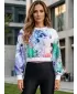Dámská funkční cropped mikina premium ALTISPORT VOJ/ALW055MI08 FIALOVÁ/ZELENÁ