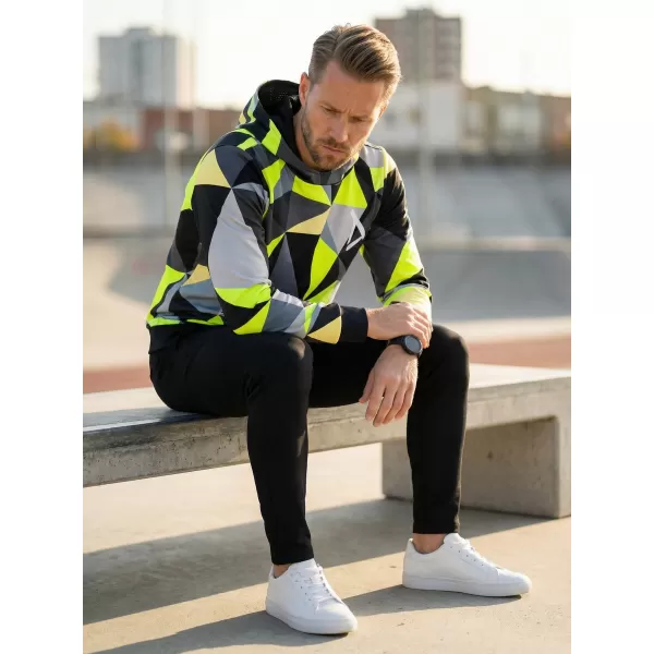  Pánská funkční mikina premium ALTISPORT VOJ/ALM007MI01 ČERNÁ/FLUO YELLOW 