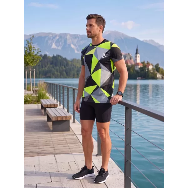  Pánské funkční triko premium plus  ALTISPORT VOJ/ALM007TR02 ČERNÁ/FLUO YELLOW 
