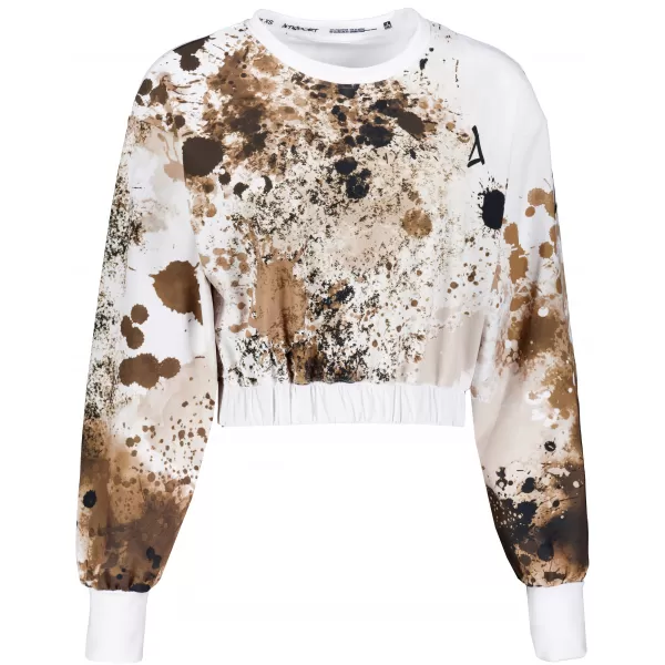  Dámská funkční cropped mikina premium ALTISPORT VOJ/ALW055MI08 BÍLOHNĚDÁ 