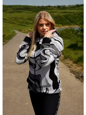 Dámská funkční mikina na zip premium ALTISPORT VOJ/ALW099MI02 ČERNOBÍLÁ