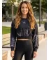 Dámská funkční cropped mikina premium ALTISPORT VOJ/ALW083MI08 ČERNOBÍLÁ