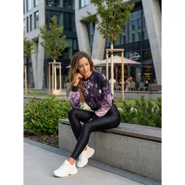  Dámská funkční cropped mikina premium ALTISPORT VOJ/ALW055MI08 ČERNOFIALOVÁ 