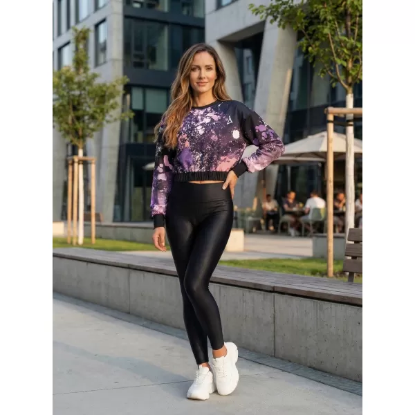  Dámská funkční cropped mikina premium ALTISPORT VOJ/ALW055MI08 ČERNOFIALOVÁ 