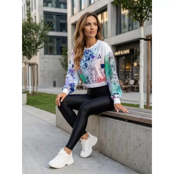  Dámská funkční cropped mikina premium ALTISPORT VOJ/ALW055MI08 FIALOVÁ/ZELENÁ 