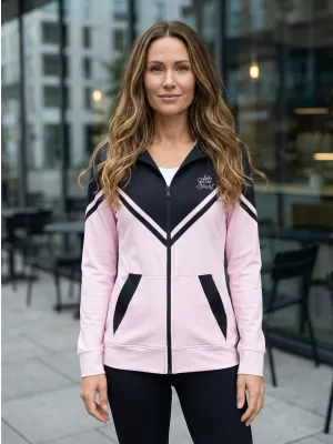 Dámská funkční mikina na zip premium ALTISPORT VOJ/ALW101MI02 RŮŽOVÁ/ČERNÁ