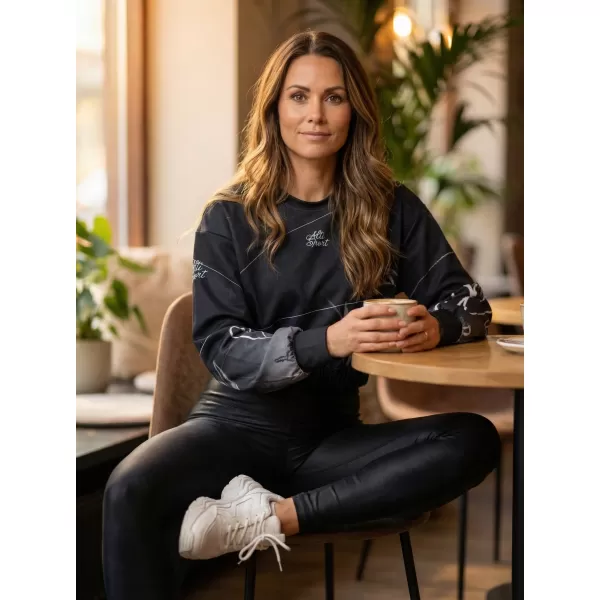  Dámská funkční cropped mikina premium ALTISPORT VOJ/ALW083MI08 ČERNOBÍLÁ 