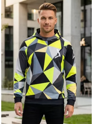 Pánská funkční mikina premium ALTISPORT VOJ/ALM007MI01 ČERNÁ/FLUO YELLOW