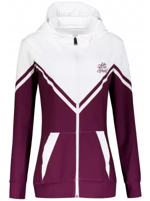 Dámská funkční mikina na zip premium ALTISPORT VOJ/ALW101MI02 VÍNOVÁ/BÍLÁ
