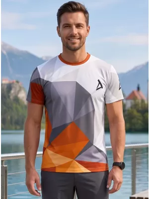Pánské funkční triko premium plus ALTISPORT VOJ/ALM007TR02 ORANŽOVÁ/ŠEDÁ