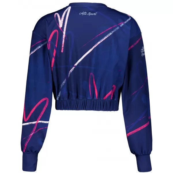  Dámská funkční cropped mikina premium ALTISPORT VOJ/ALW082MI08 TMAVĚ MODRÁ 