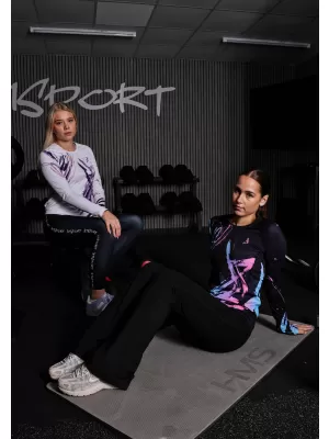 Dámské funkční tričko s dlouhým rukávem premium ALTISPORT VOJ/ALW074TR03 BÍLÁ/FIALOVÁ