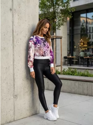 Dámská funkční cropped mikina premium ALTISPORT VOJ/ALW055MI08 FIALOVÁ/ORANŽOVÁ