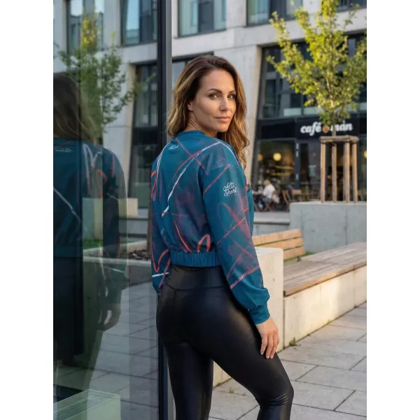 Dámská funkční cropped mikina premium ALTISPORT VOJ/ALW082MI08 PETROLEJOVÁ 