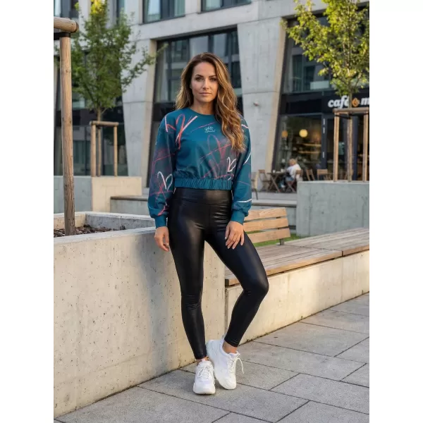  Dámská funkční cropped mikina premium ALTISPORT VOJ/ALW082MI08 PETROLEJOVÁ 