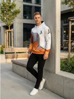 Pánská funkční mikina premium ALTISPORT VOJ/ALM007MI01 ORANŽOVÁ/ŠEDÁ