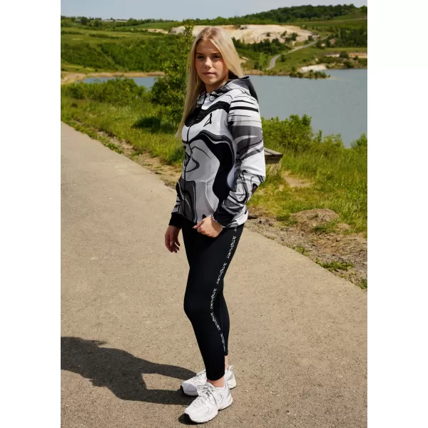  Dámská funkční mikina na zip premium ALTISPORT VOJ/ALW099MI02 ČERNOBÍLÁ 