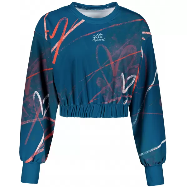  Dámská funkční cropped mikina premium ALTISPORT VOJ/ALW082MI08 PETROLEJOVÁ 
