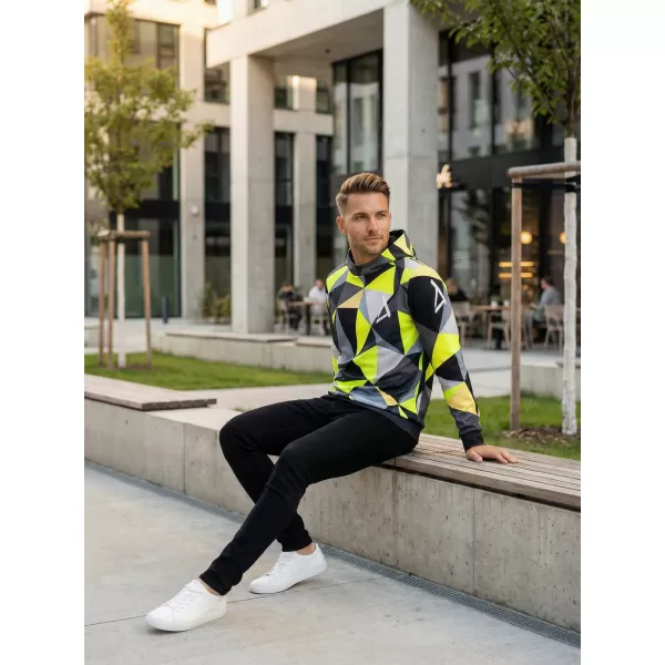  Pánská funkční mikina premium ALTISPORT VOJ/ALM007MI01 ČERNÁ/FLUO YELLOW 