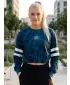 Dámská funkční cropped mikina premium ALTISPORT VOJ/ALW096MI08 PETROLEJOVÁ
